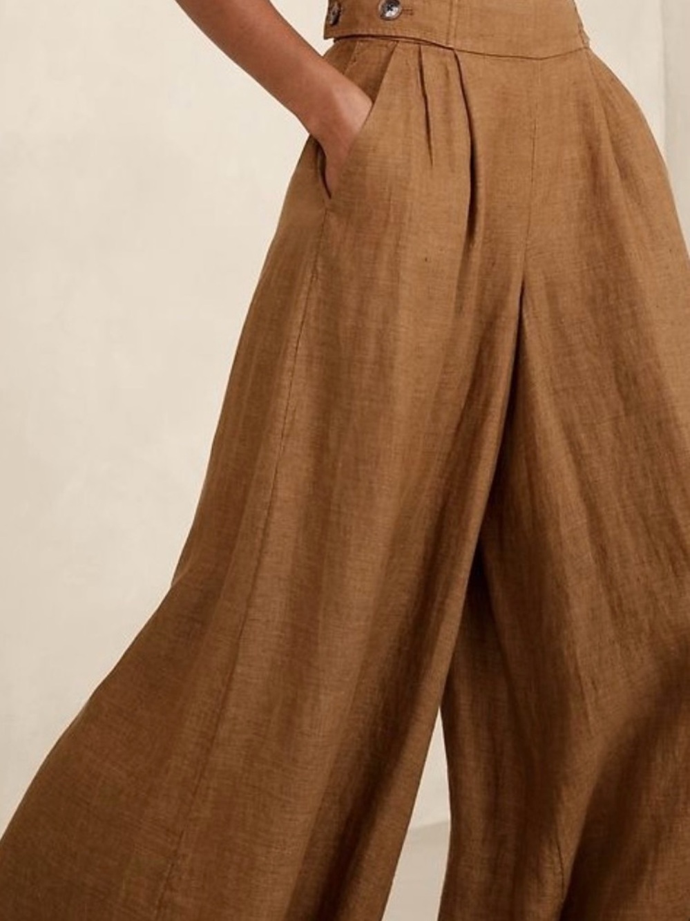 Banana Republic Wide-Leg High-Waist Linen Palazzo Pants